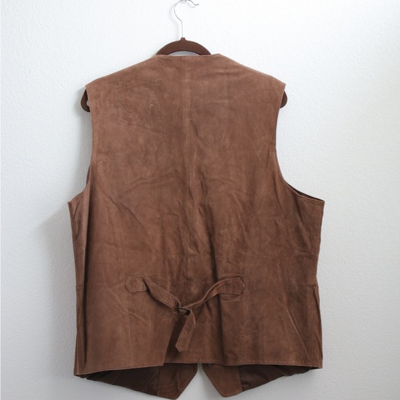 MENS King Ranch Leather Vest Sz: 46L - Picture 2 of 5